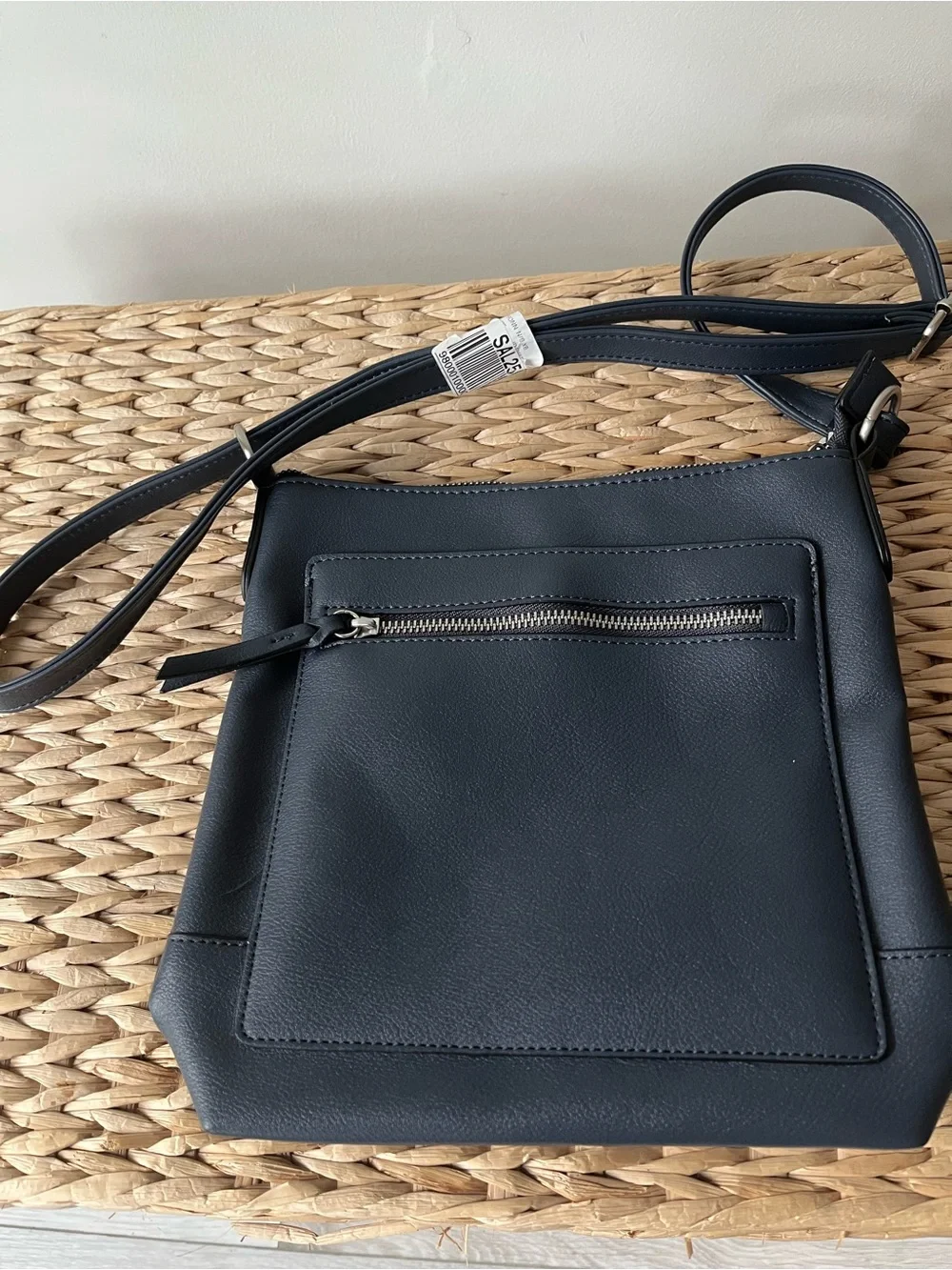 Style & Co. Hudson North South Soft Faux Leather Navy Crossbody